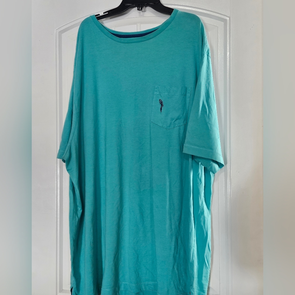 Caribbean Aqua Short Sleeve Tee with Pocket